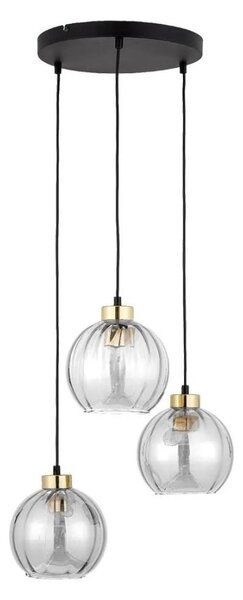 Lustru LED suspendat pe cablu DEVI 3xE27/15W/230V negru/transparent