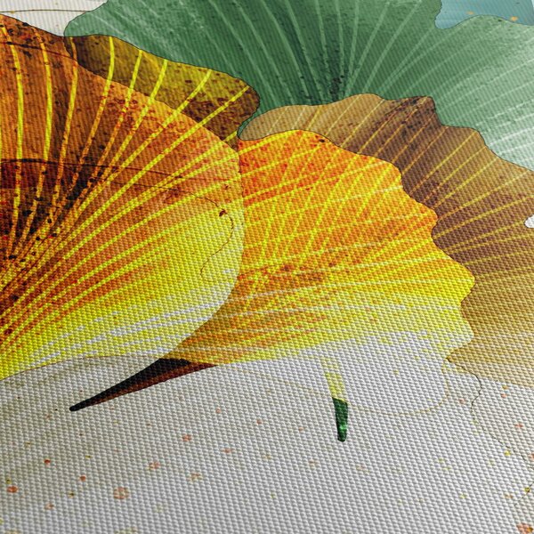 Tablou - Frunze (cu ceas) (90x30 cm)