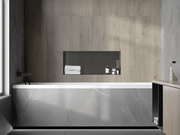 Mexen X-Wall-NR, raft încastrat fără flanșă 75 x 30 cm, grafit mat - 19E1753010