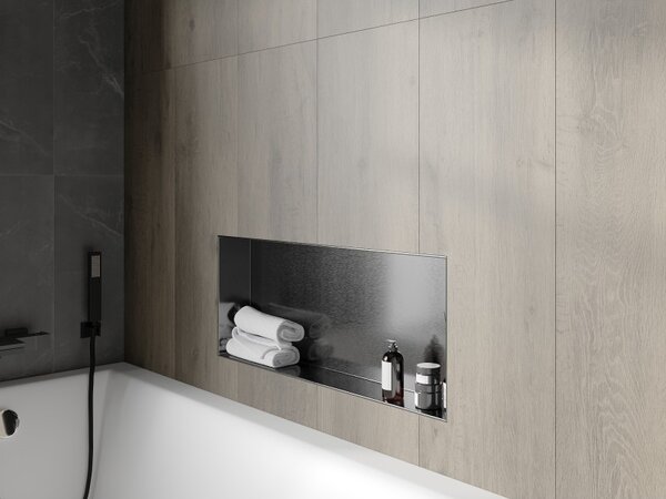 Mexen X-Wall-NR, raft încastrat fără flanșă 75 x 30 cm, grafit mat - 19E1753010