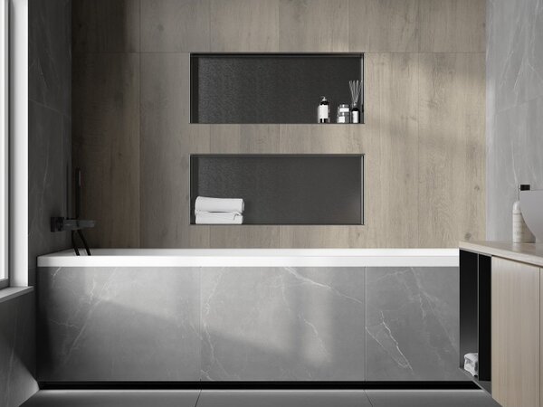 Mexen X-Wall-NR, raft încastrat fără flanșă 75 x 30 cm, grafit mat - 19E1753010