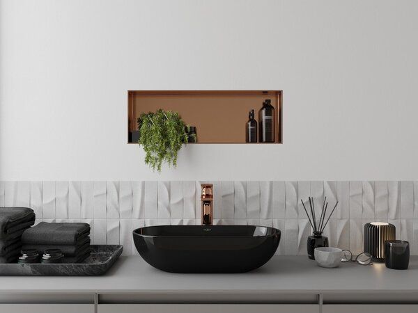 Mexen X-Wall-NR, raft încastrat fără flanșă 60 x 20 cm, cupru mat - 19C1602010