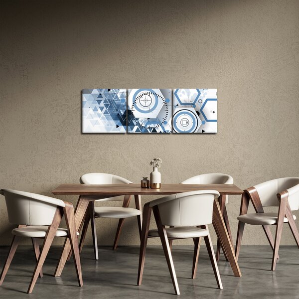 Tablou - Abstract geometric (cu ceas) (90x30 cm)