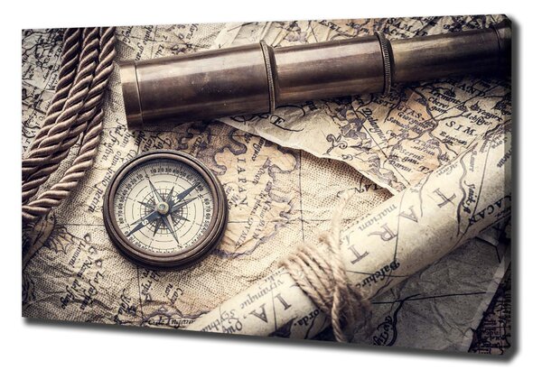 Print pe canvas Compass Harta lupei