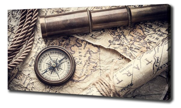 Print pe canvas Compass Harta lupei