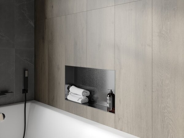 Mexen X-Wall-NR, raft încastrat fără flanșă 60 x 30 cm, grafit mat - 19E1603010