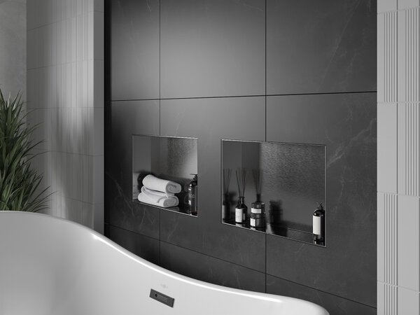 Mexen X-Wall-NR, raft încastrat fără flanșă 45 x 30 cm, grafit mat - 19E1453010