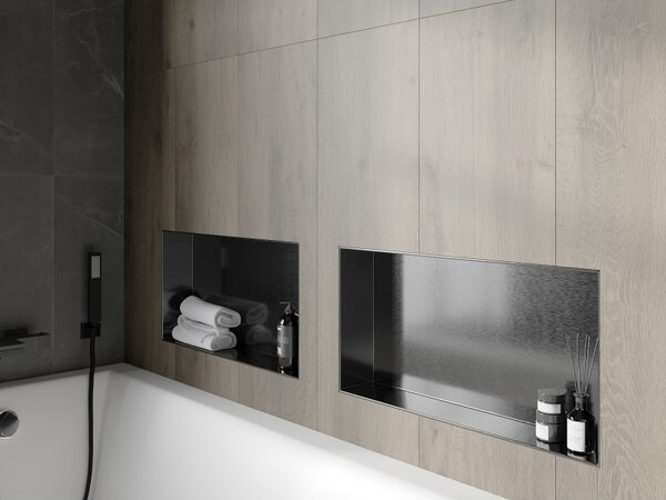 Mexen X-Wall-NR, raft încastrat fără flanșă 60 x 30 cm, grafit mat - 19E1603010
