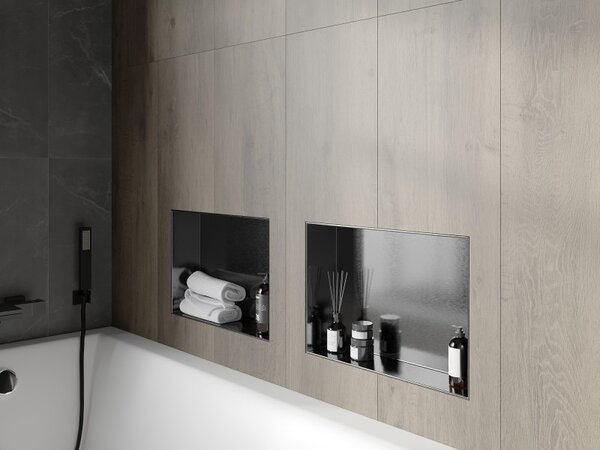 Mexen X-Wall-NR, raft încastrat fără flanșă 45 x 30 cm, grafit mat - 19E1453010