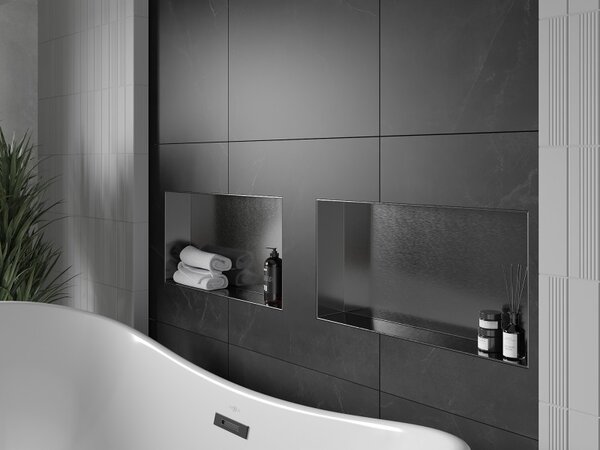 Mexen X-Wall-NR, raft încastrat fără flanșă 60 x 30 cm, grafit mat - 19E1603010
