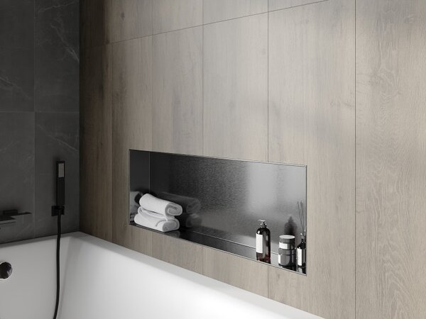 Mexen X-Wall-NR, raft încastrat fără flanșă 90 x 30 cm, grafit mat - 19E1903010