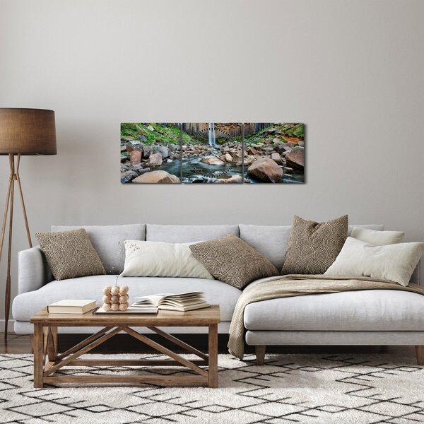 Tablou - Cascada Svartifoss, Islanda (cu ceas) (90x30 cm)