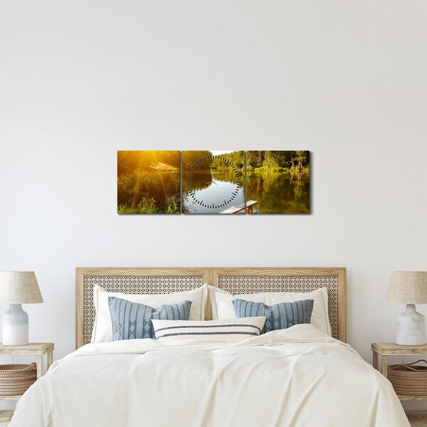 Tablou - Lac la munte (cu ceas) (90x30 cm)