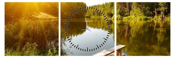Tablou - Lac la munte (cu ceas) (90x30 cm)