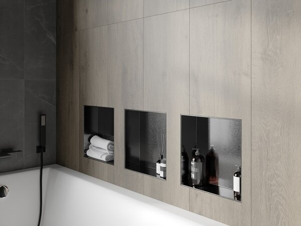 Mexen X-Wall-NR, raft încastrat fără flanșă 30 x 30 cm, grafit mat - 19E1303010