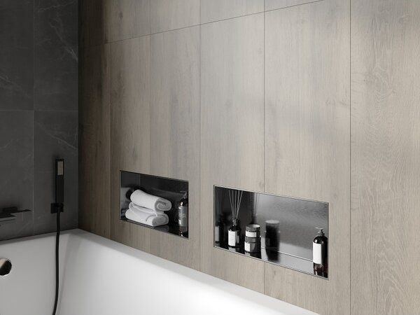 Mexen X-Wall-NR, raft încastrat fără flanșă 45 x 20 cm, grafit mat - 19E1452010