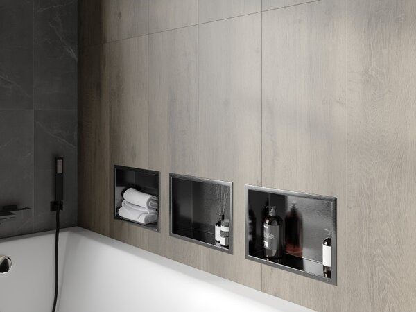 Mexen X-Wall-R, raft încastrat cu flanșă 30 x 20 cm, grafit mat - 19E0302010