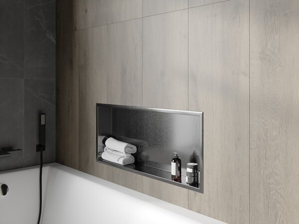 Mexen X-Wall-R, raft încastrat cu flanșă 75 x 30 cm, grafit mat - 19E0753010