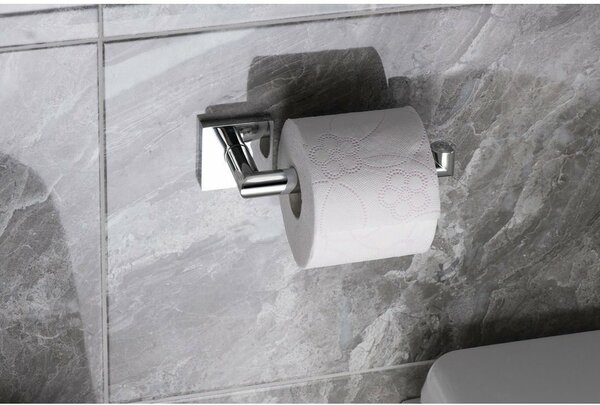 Suport de hârtie igienică SAPHO XQ702 X-Square fără capac, 18 x 5,5 x 7 cm, argintiu