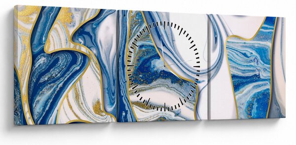 Tablou - Valuri de marmură (cu ceas) (90x30 cm)