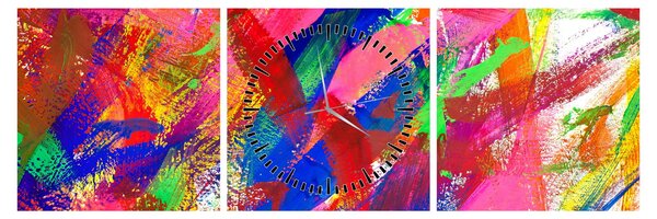 Tablou - Abstract colorat (cu ceas) (90x30 cm)