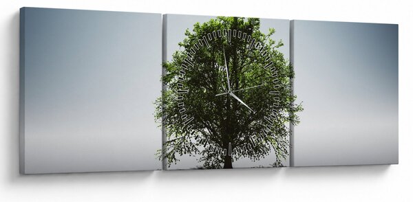 Tablou - Copacul singuratic (cu ceas) (90x30 cm)