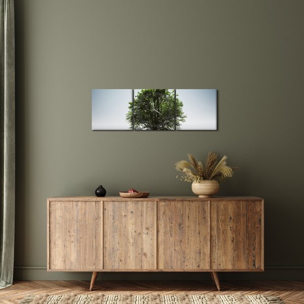 Tablou - Copacul singuratic (cu ceas) (90x30 cm)