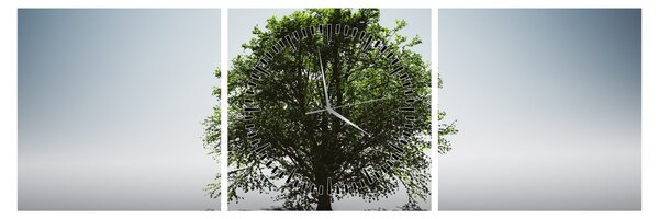 Tablou - Copacul singuratic (cu ceas) (90x30 cm)