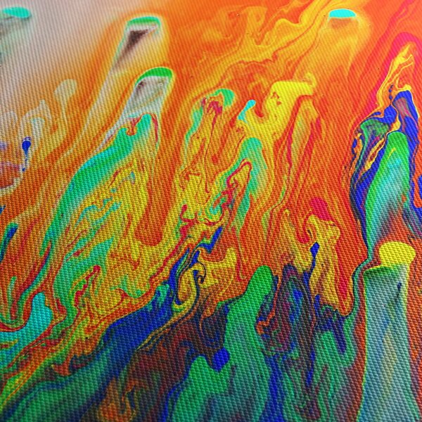 Tablou - Abstract colorat (cu ceas) (90x30 cm)
