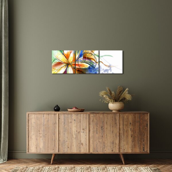 Tablou - Floare (cu ceas) (90x30 cm)