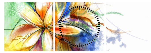 Tablou - Floare (cu ceas) (90x30 cm)