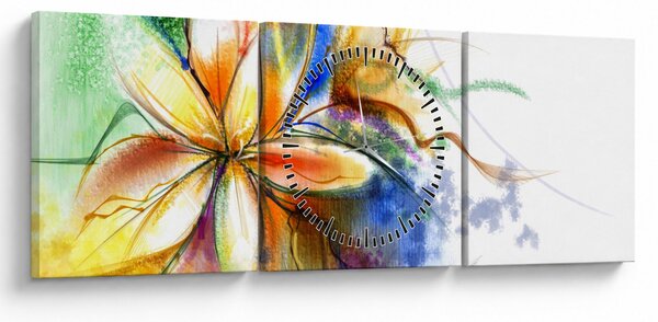 Tablou - Floare (cu ceas) (90x30 cm)
