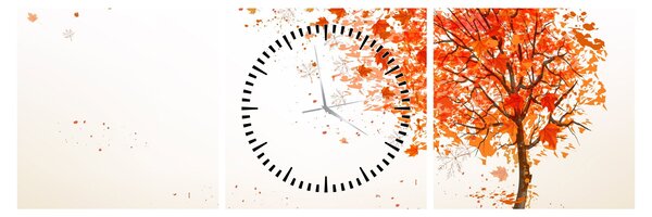 Tablou - Copac în vâmnt (cu ceas) (90x30 cm)