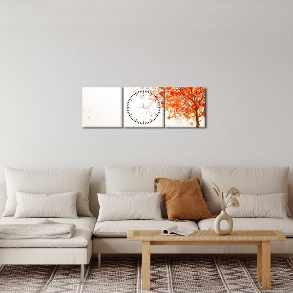 Tablou - Copac în vâmnt (cu ceas) (90x30 cm)