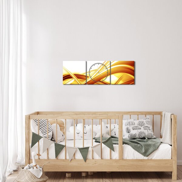 Tablou - Abstrac galben (cu ceas) (90x30 cm)