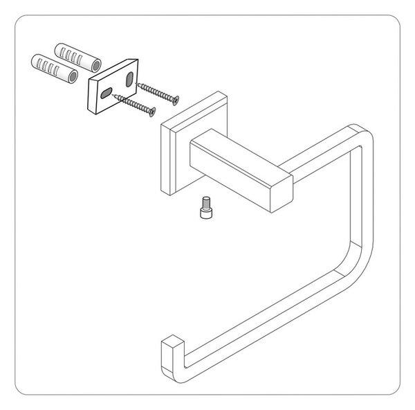 Suport pentru hârtie igienică Fala Quad Chrom, 14 x 8,5 x 6,5 cm