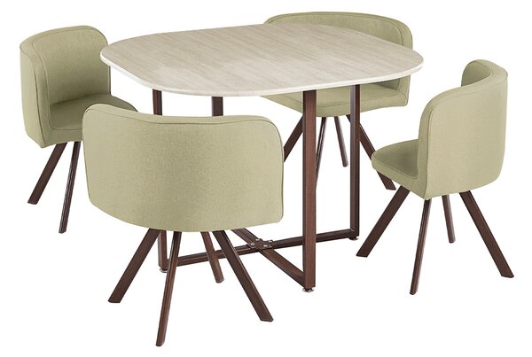KONDELA Set de mobilier dining 1+4, maro deschis/natural, BEVIS NEW