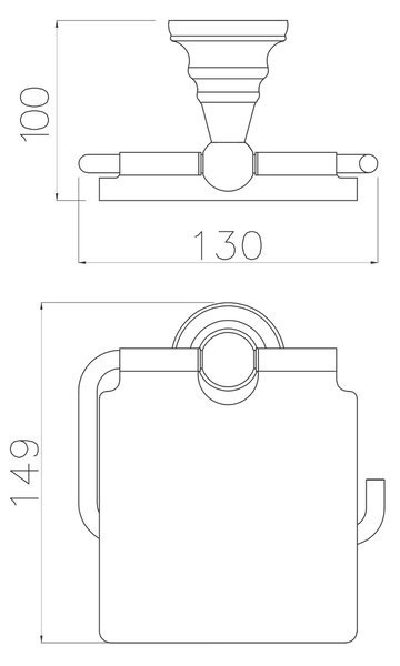 Suport pentru hârtie igienică SAPHO 1318-17 Diamond cu capac, bronz