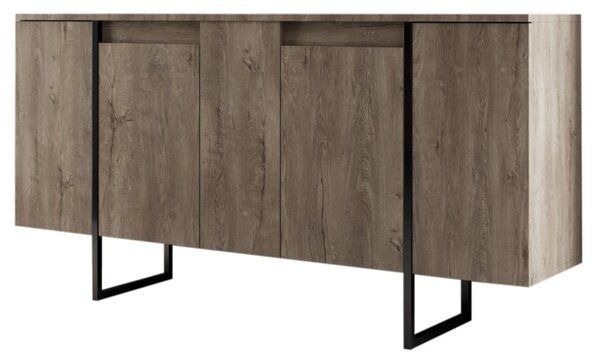 Comoda Model Luxe, Negru/Nuc, 160x35x80 cm