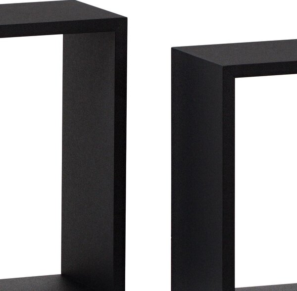 Set 3 rafturi de perete Parto (negru mat). 1121153