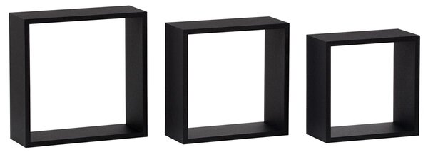Set 3 rafturi de perete Parto (negru mat). 1121153