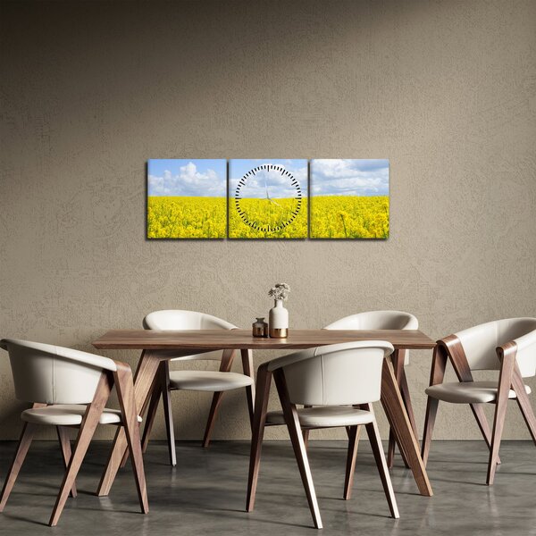 Tablou - Câmp galben (cu ceas) (90x30 cm)