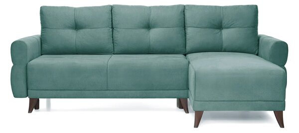Colțar Extensibil LARIN, cu ladă de depozitare, șezlong interschimbabil, 235x90x100 cm - Outlet, Menta-Enjoy / Dreapta