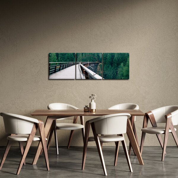 Tablou - Pod spre vârfurile copacilor (cu ceas) (90x30 cm)