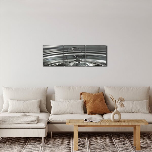 Tablou - Picături de apă (cu ceas) (90x30 cm)