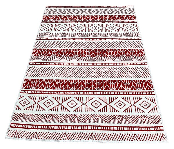 Covor tesut din Bumbac, rosu, 80x150 cm, CBB524