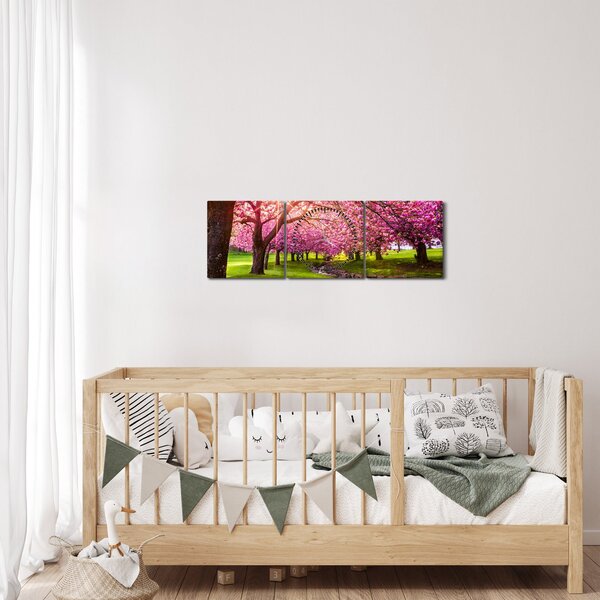 Tablou - Cireși înfloriți, Hurd Park, Dover, New Jersey (cu ceas) (90x30 cm)
