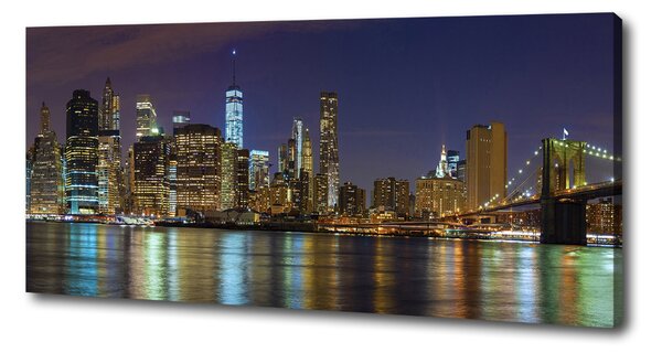 Pictură pe pânză Manhattan pe timp de noapte