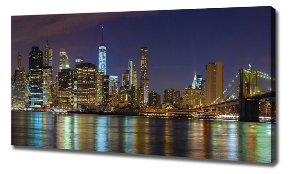 Pictură pe pânză Manhattan pe timp de noapte