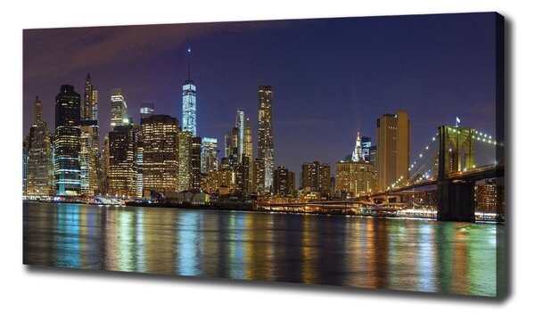Pictură pe pânză Manhattan pe timp de noapte